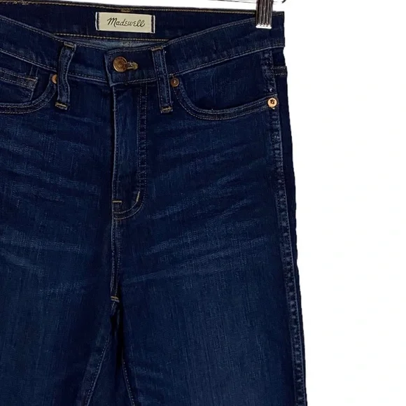Madewell 10" High Rise Skinny Medium Blue Wash Stretch Whiskers Jeans Denim 26 - Picture 7 of 16